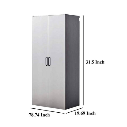 Asti Wood Wall Mounted Garage Cabinet in Gray (31.4 In. W X 78.7 In. H X 19.6 In. D)