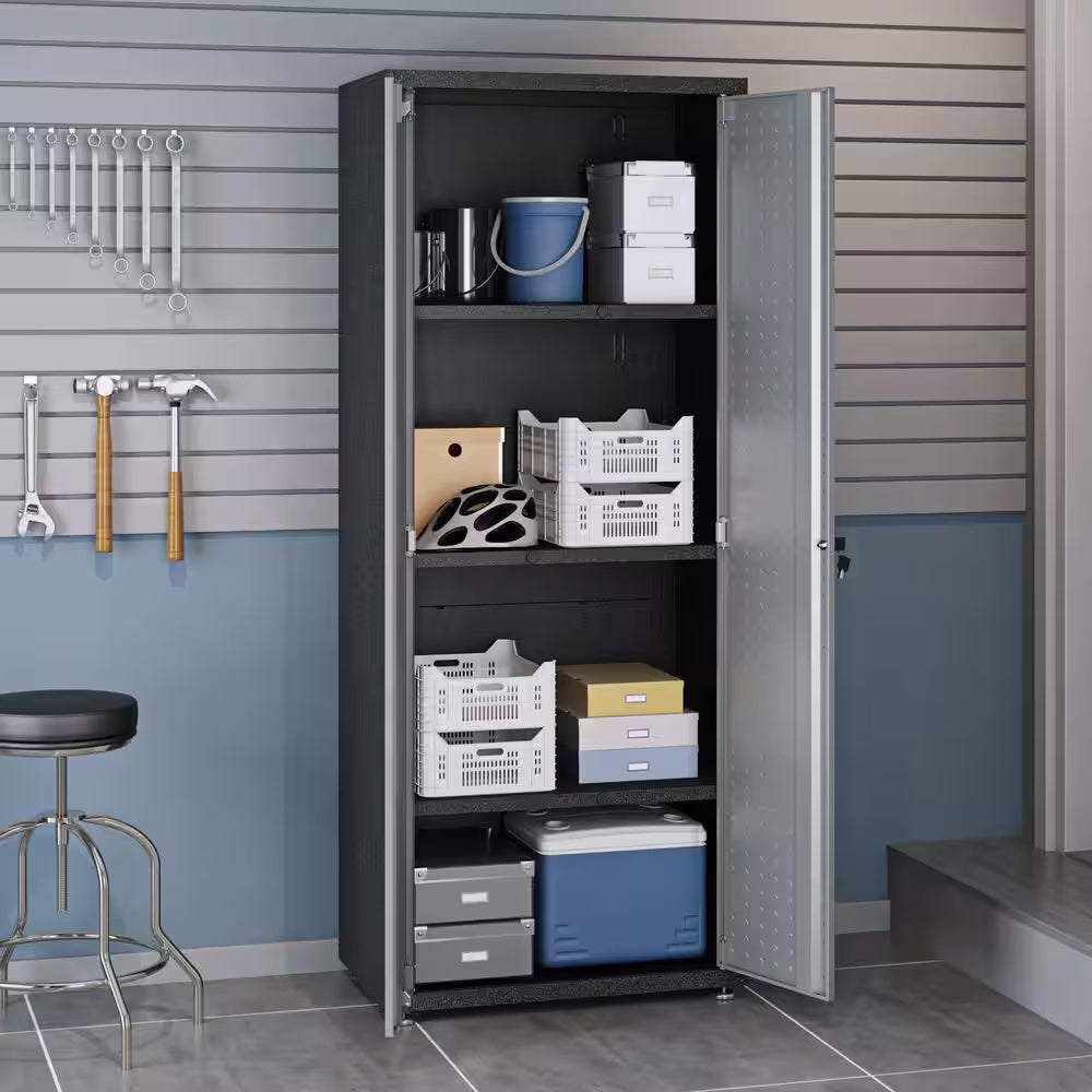 Fortress 30.3 In. W X 74.8 In. H X 18.2 In. D 4-Shelf Metal Freestanding Garage Cabinet in Grey