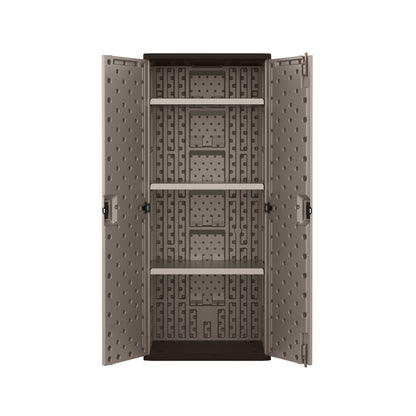 3-Shelf Resin Base Garage Cabinet Locker, Gray