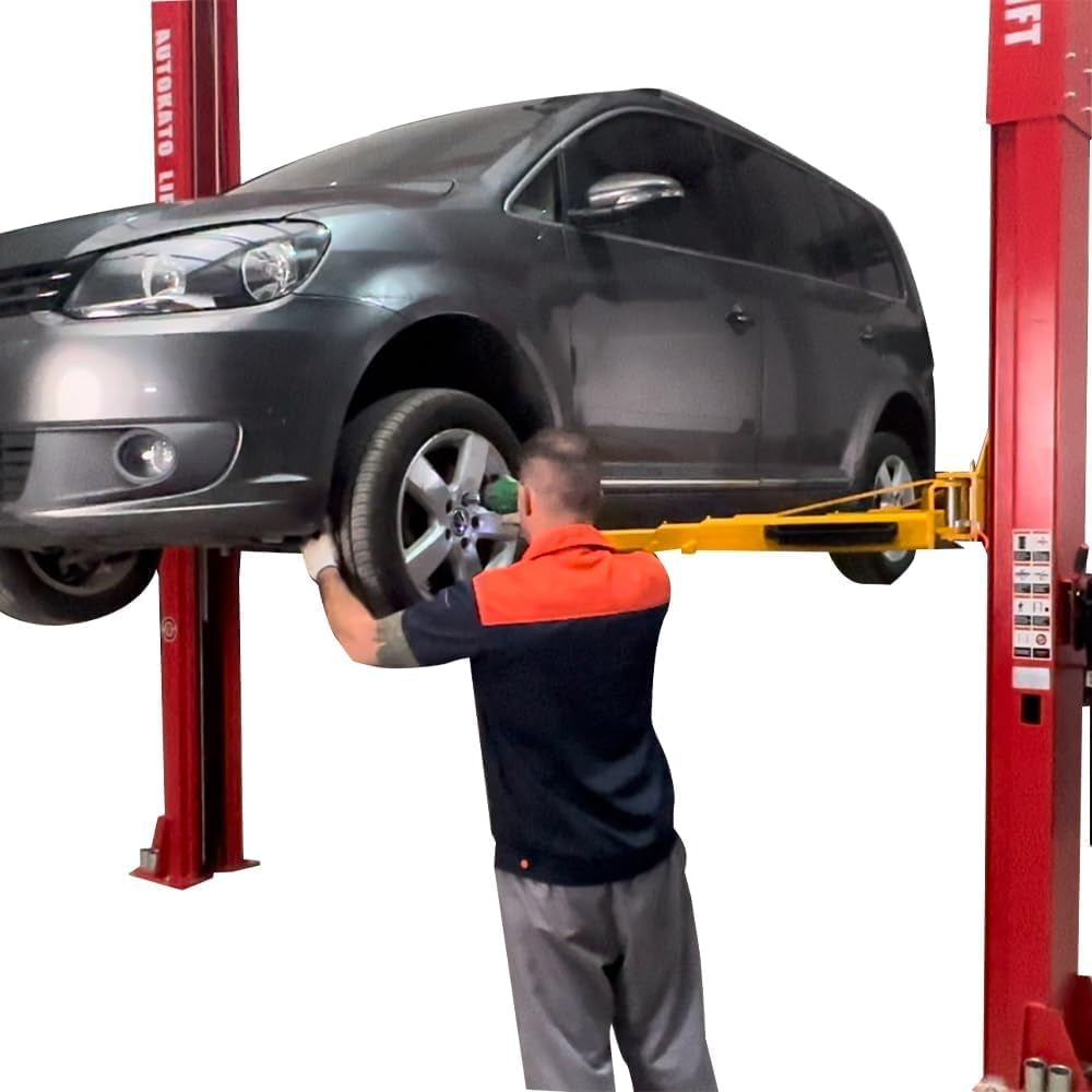 12000 Lbs Extra Height 167Inch 2 Post Lift Two Post Car Lift AK-M120 Auto Lift Car Lift Hoist 2 Post Car Lift (Extra Height, Red)